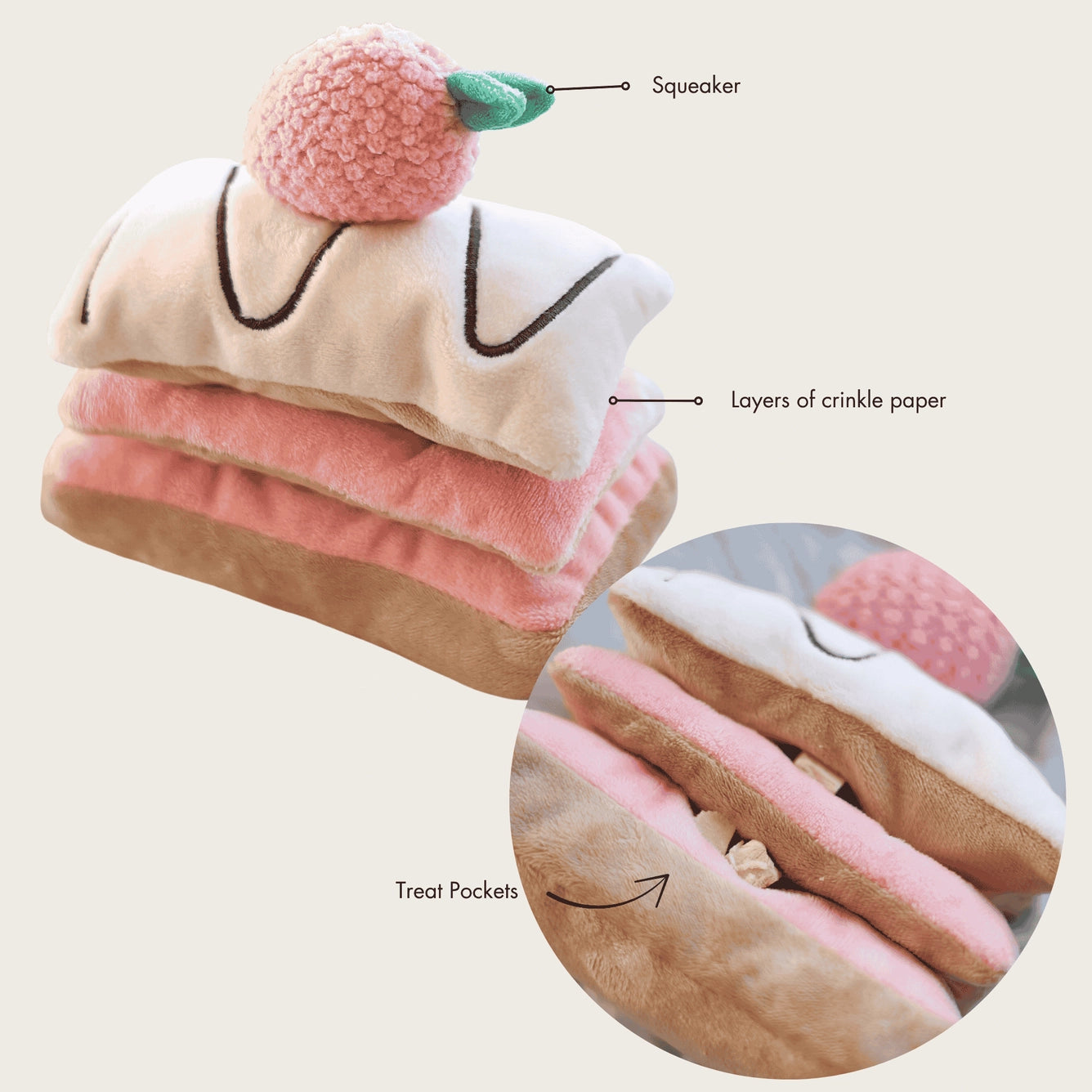 Strawberry Mille-Feuille Nose-work Toy